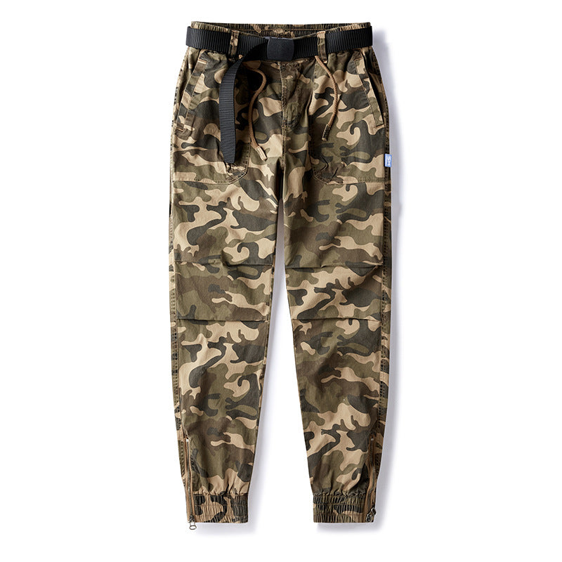 Herren Cargojogger mit Camouflage-Muster, elastischem Tunnelzugbund, Knieverstärkung und Knöchelreißverschluss Echo Archiv