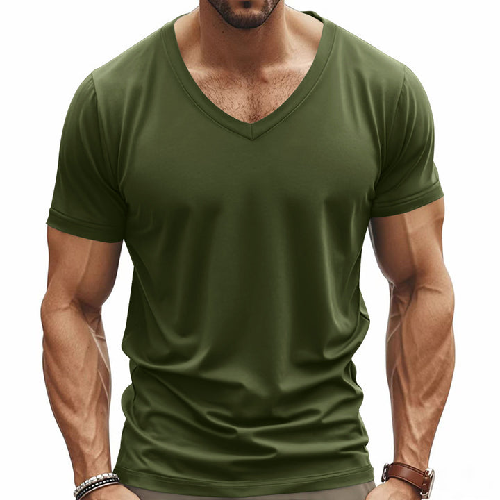 Herren V-Ausschnitt T-Shirt aus atmungsaktivem Funktionsmaterial Echoarchiv 1754373690