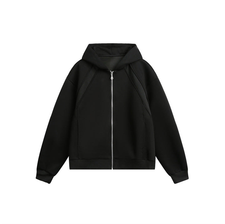Unisex Leichte Oversize‑Kapuzen‑Sweatjacke mit durchgehendem Reißverschluss, Raglanärmeln und Eingrifftaschen Echoarchiv