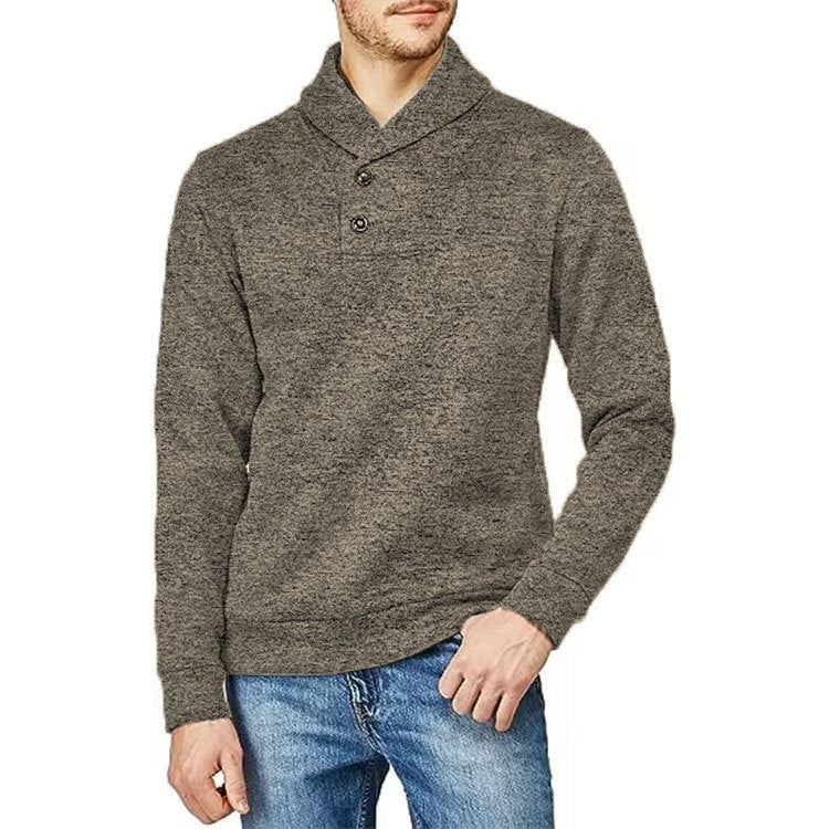 Herren Pullover mit Stehkragen und Knopfdetail Echoarchiv