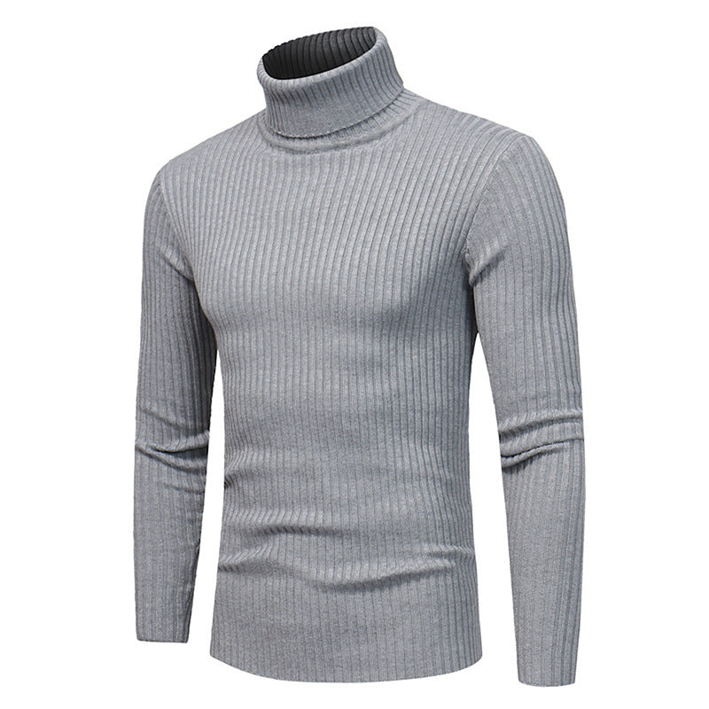 Herren Hochwertiger Rippenrollkragenpullover Echoarchiv