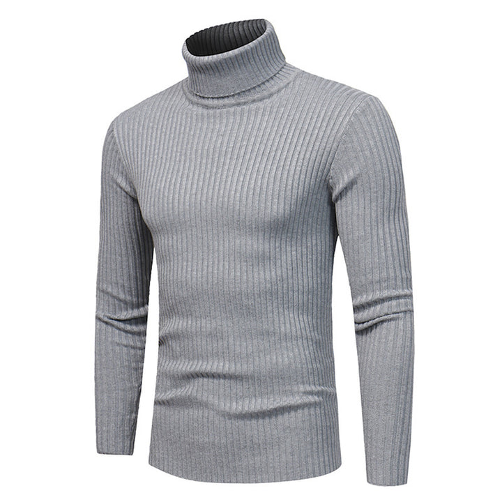 Herren Hochwertiger Rippenrollkragenpullover Echoarchiv