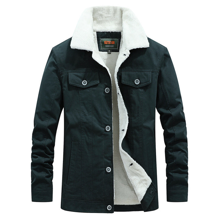 Herren Sherpa-gefütterte Truckerjacke aus robustem Canvas mit Umlegekragen Echo Archiv