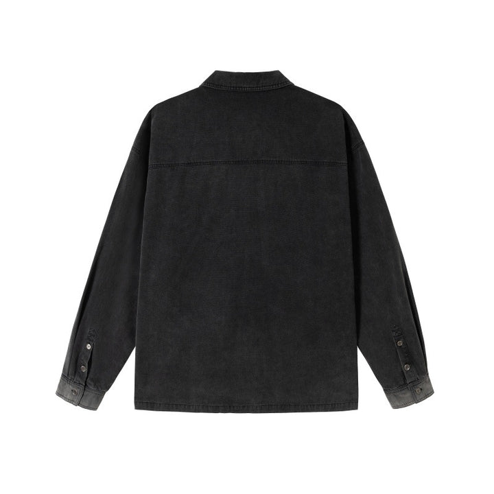 Herren Overshirt aus Denim mit aufgesetzten Pin-Patches und Used-Details Echoarchiv