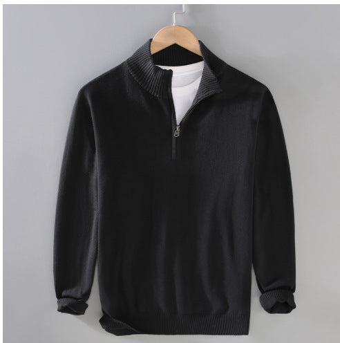 Herren komfortabler Pullover mit modernem Stehkragen und dezenter Reißverschlussöffnung Echoarchiv