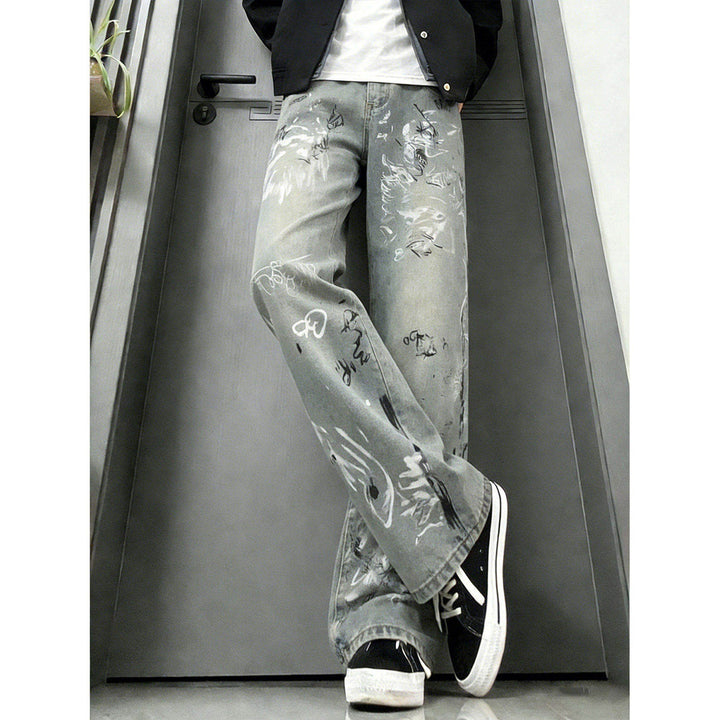 Damen Modische Graffiti Jeans Echoarchiv