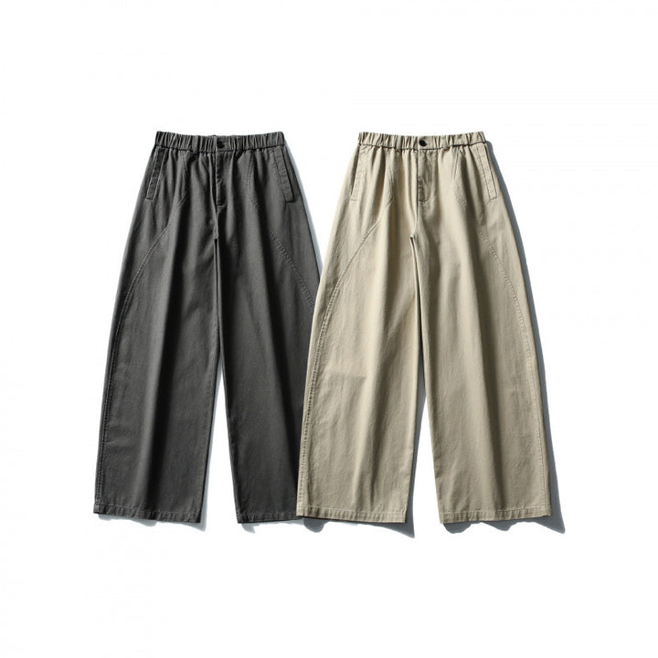 Damen Weite High-Waist Culotte-Hose mit elastischem Bund und Eingrifftaschen Echo Archiv