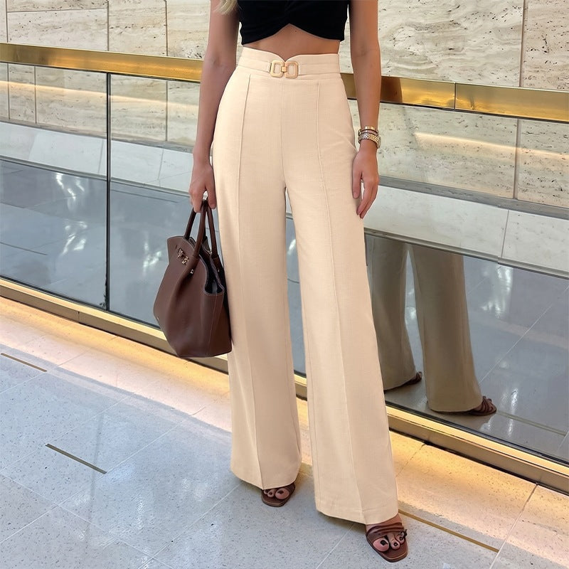 Damen Elegante Hochtaillierte Palazzo-Hose Echo Archiv