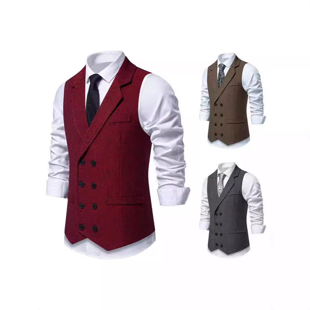 Herren Elegante Anzugweste mit klassischem Hahnentrittmuster und modernem Schnitt Echoarchiv