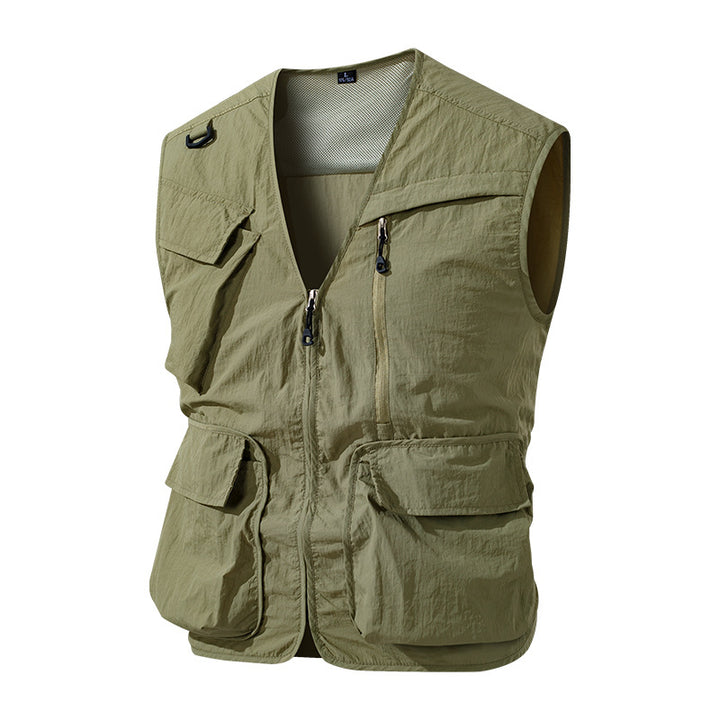 Herren Multifunktionale Outdoor-Utility‑Weste mit Mesh‑Innenfutter und zahlreichen Taschen – Marzano
