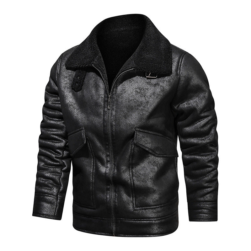 Herren Lederjacke mit warmem Fleeceinnenfutter und praktischen Taschen Echoarchiv