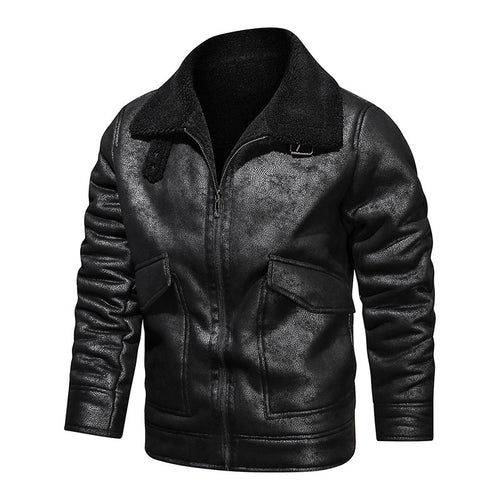 Herren Lederjacke mit warmem Fleeceinnenfutter und praktischen Taschen Echoarchiv