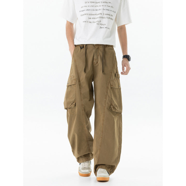 Herren weite Cargo-Hose im Baggy‑Schnitt mit Utility‑Taschen und Kordelbund Echo Archiv