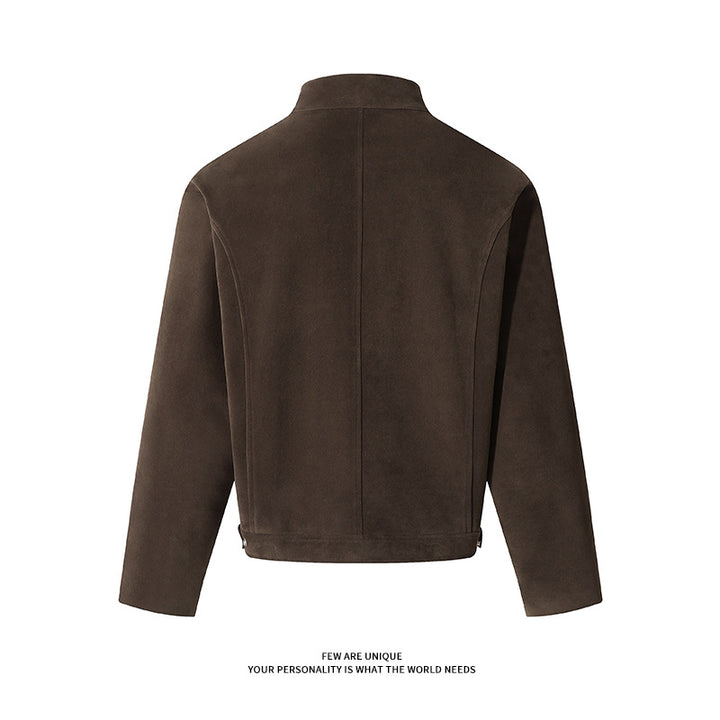 Herren Freizeitjacke aus weichem Kunstleder mit praktischem Kragen und Reißverschluss Echoarchiv