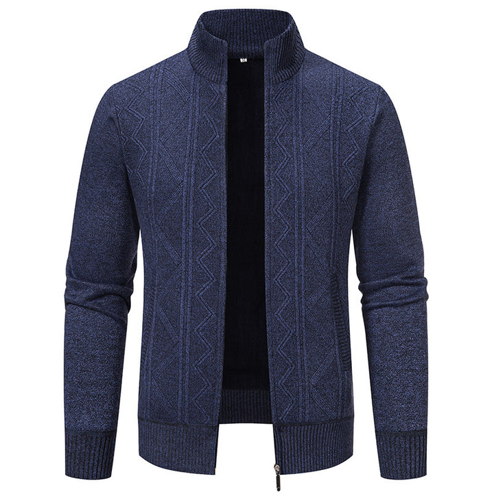 Herren Strickjacke mit hohem Kragen und Zipper Echoarchiv