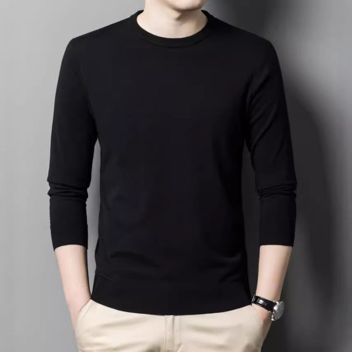 Herren Luxuriöser Rundhals Pullover aus feiner Merinowolle Echoarchiv