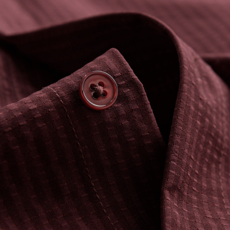 Herren Struktur-Overshirt aus atmungsaktivem Baumwollmix mit feinem Streifenrelief und Brusttasche Echoarchiv