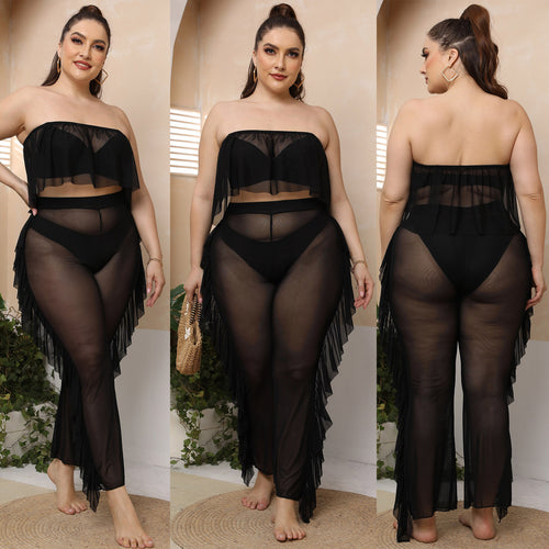 Damen eleganter Strand-Bikini-Set mit fransigen Akzenten Echo Archiv
