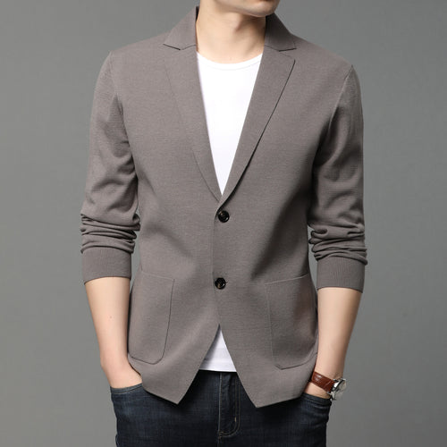 Herren modische Strickjacke mit eleganten Knöpfen und praktischen Taschen Echoarchiv