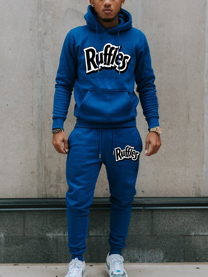 Herren gemütlicher Hoodie und Jogginghose Set mit auffälligem Logo Echoarchiv