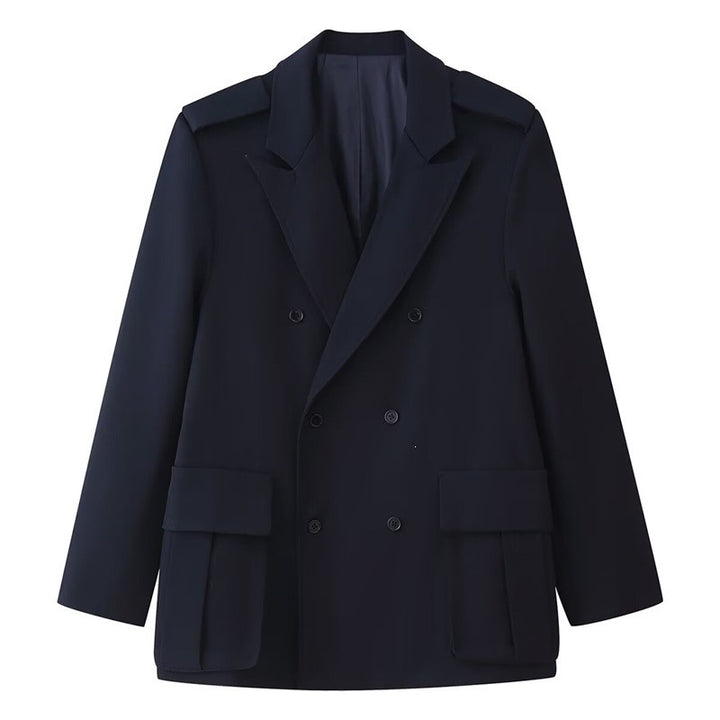 Damen Doppelreihiger Field-Blazer mit großen Pattentaschen und Schulterklappen Echo Archiv