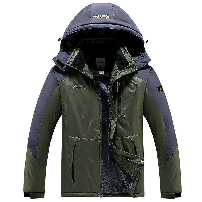 Herren Wasserdichte gefütterte Outdoor-Skijacke mit abnehmbarer Kapuze und Thermofutter Echoarchiv