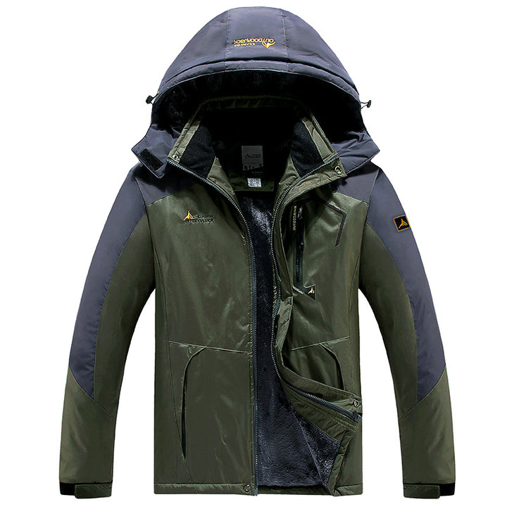 Herren Wasserdichte gefütterte Outdoor-Skijacke mit abnehmbarer Kapuze und Thermofutter Echoarchiv