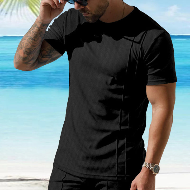 Herren Sportliches Kurzarm-T-Shirt mit strukturiertem Design Echoarchiv