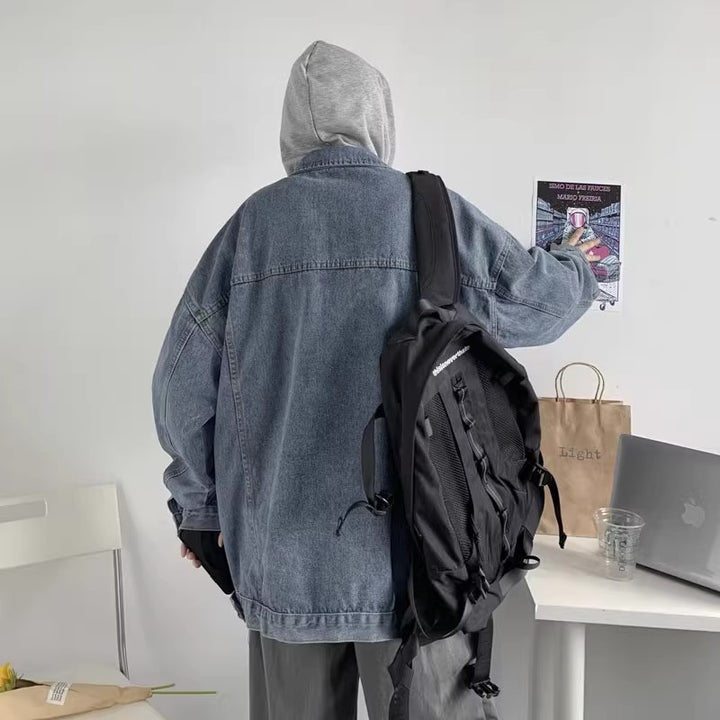 Herren Lässige Overshirt-Jacke mit Kapuze Echoarchiv