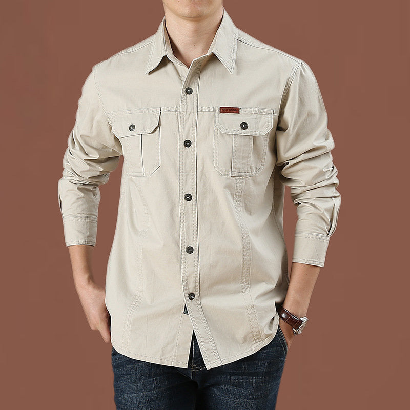 Herren nan robustes Baumwoll-Twill Fieldhemd mit aufgesetzten Klappbrusttaschen und markanten Nahtdetails Echo Archiv
