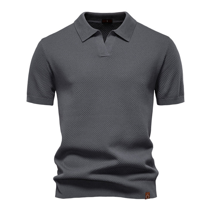 Herren Kurzärmliges Polo-Shirt mit strukturiertem Design Echoarchiv