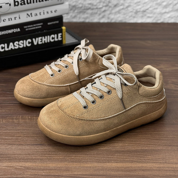 Herren Wildleder Low-Top Freizeit-Sneaker mit gepolstertem Kragen Echoarhiv