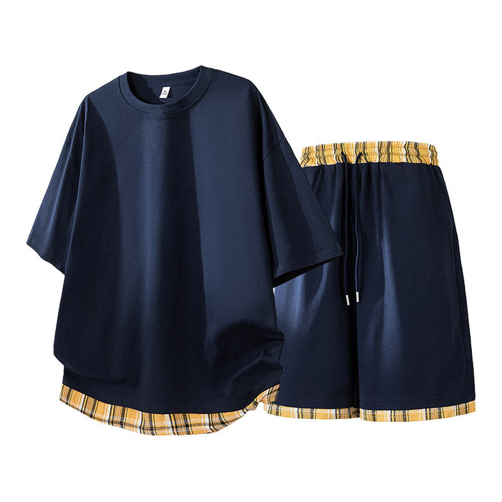 Herren lässiges Freizeit-Set mit lässigem T-Shirt und Shorts Echoarchiv