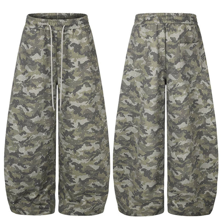 Damen Weite Camouflage-Sweathose mit Ballonbeinen und Tunnelzug Echoarchiv