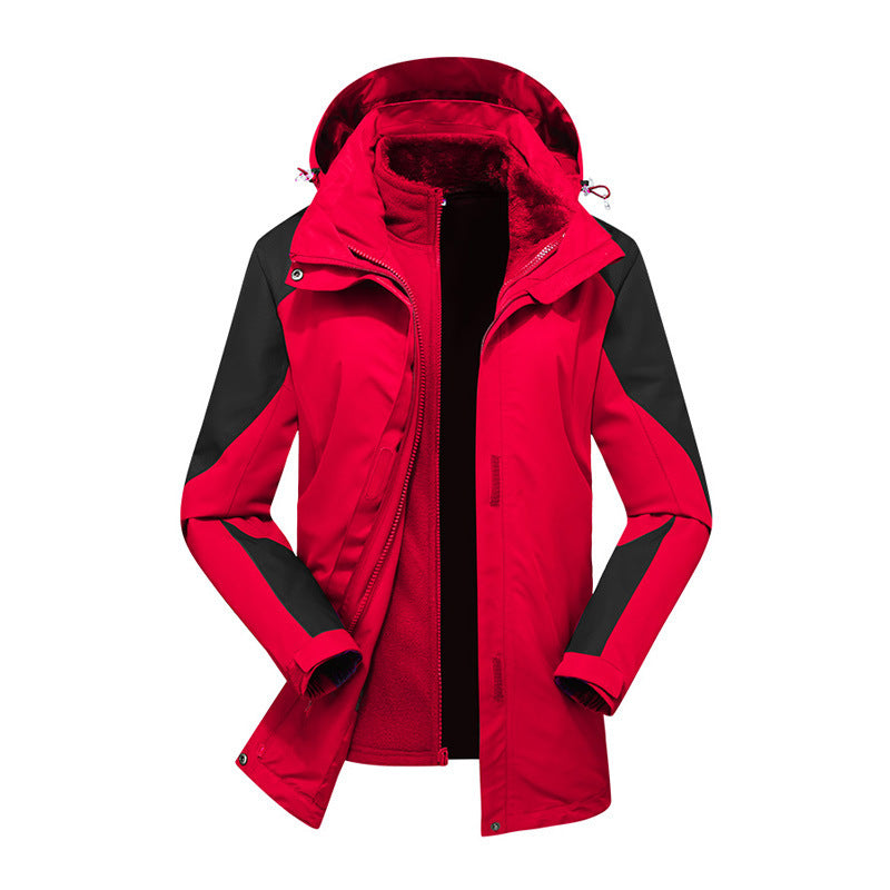 Damen Modulare Softshell-Regenjacke mit herausnehmbarer Fleece-Innenjacke und verstellbarer Kapuze – Célinea