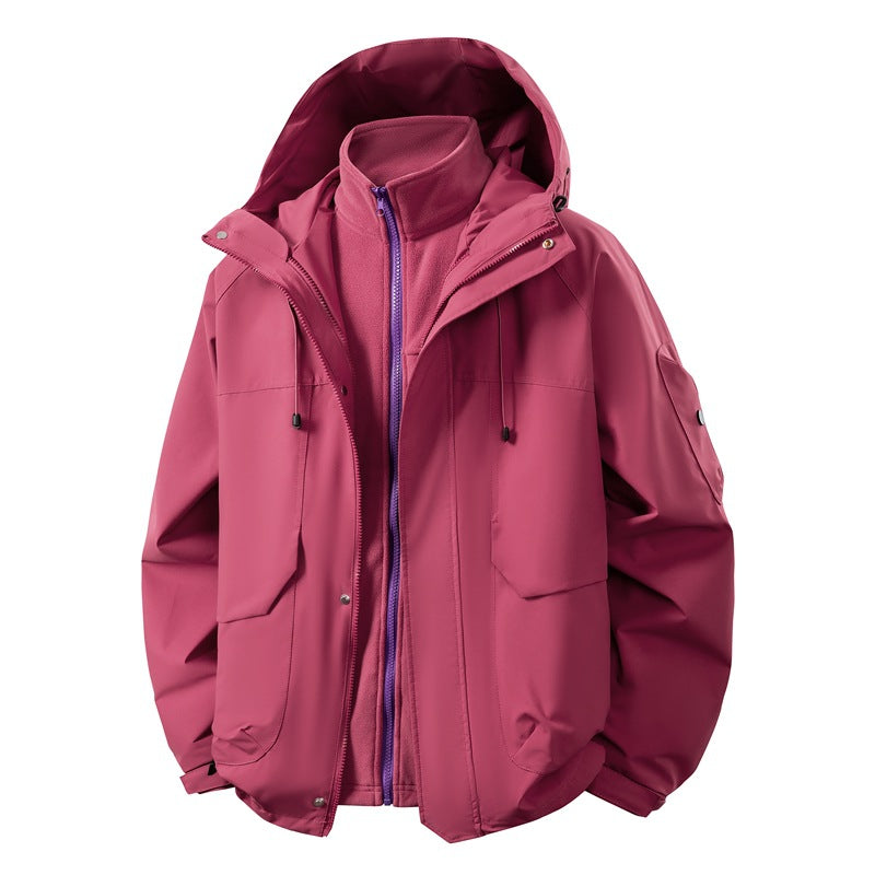 Unisex zweilagige Softshell-Parka mit herausnehmbarem Fleece-Innenlayer, Kapuze und Utility-Taschen Echo Archiv