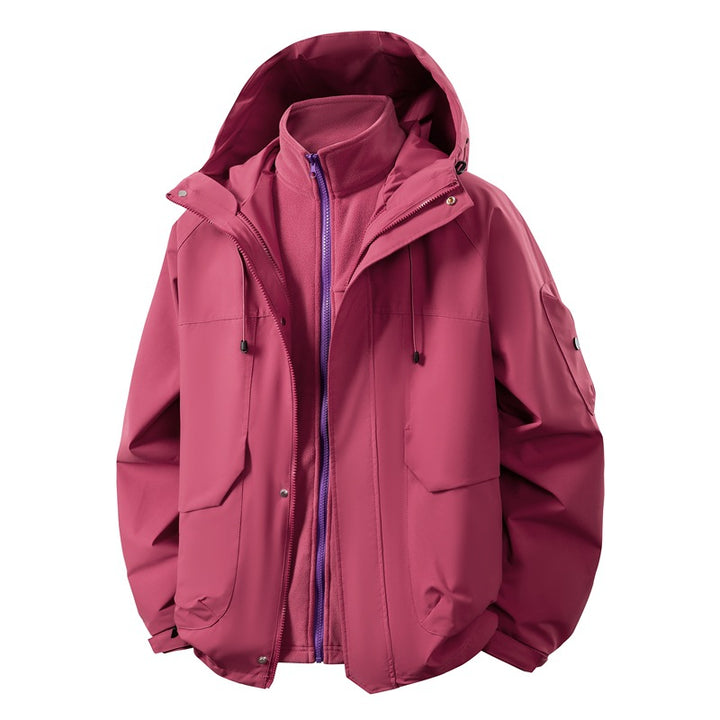 Unisex zweilagige Softshell-Parka mit herausnehmbarem Fleece-Innenlayer, Kapuze und Utility-Taschen Echo Archiv