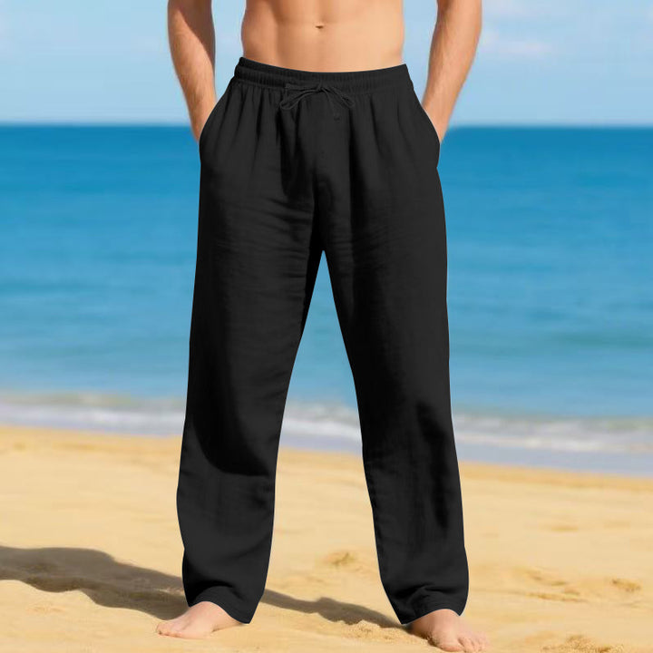 Herren lässige Strandhose aus leichtem, atmungsaktivem Material mit verstellbarem Bund Echoarchiv