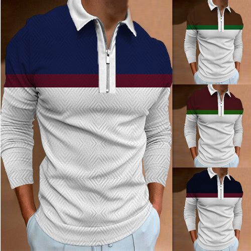 Herren Langarm Poloshirt mit sportlichem Reißverschluss und modernen Akzenten Echoarchiv