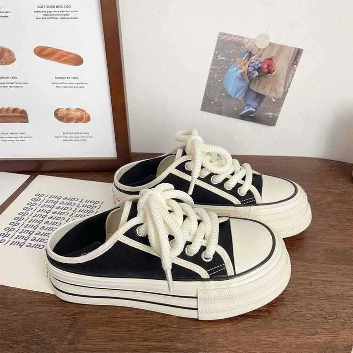 Damen Bequeme Sneaker mit doppelter Sohle und dekorativer Schnürung Echo Archiv