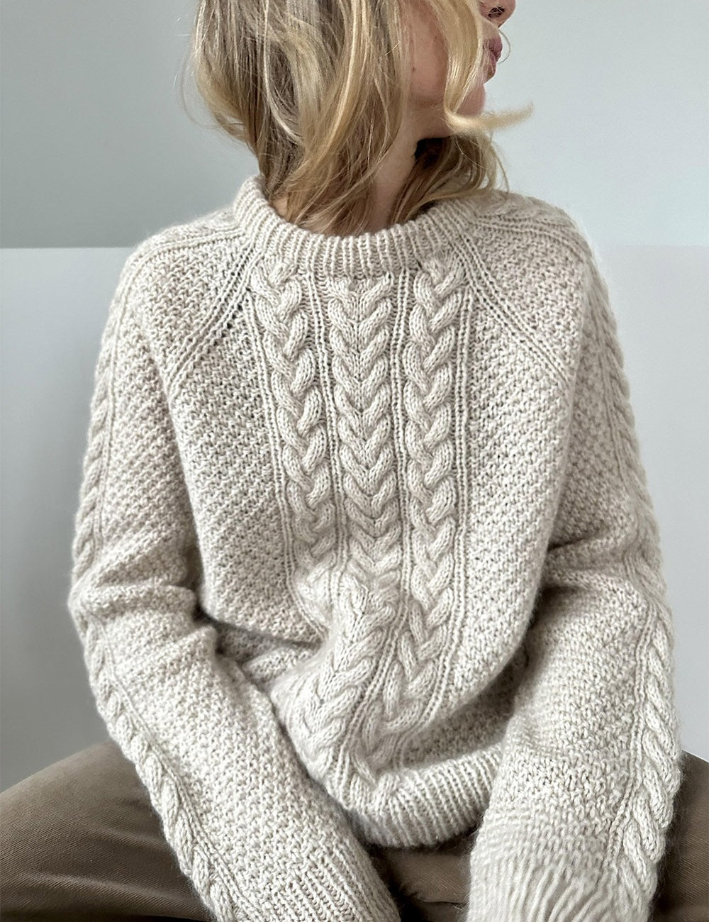 Damen Übergroßer Strickpullover mit Zopfmuster – Mavelle