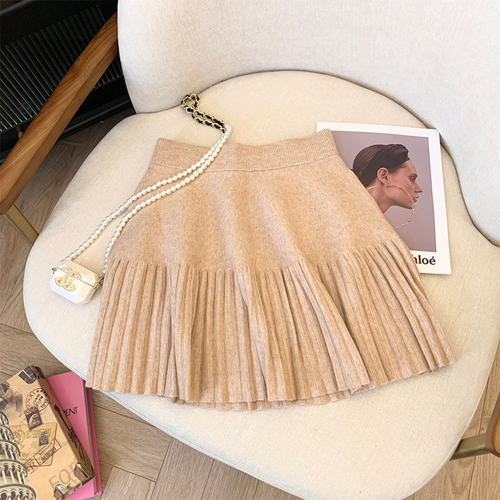 Damen Plissierter Rock mit elastischem Bund und weichem Material Echo Archiv