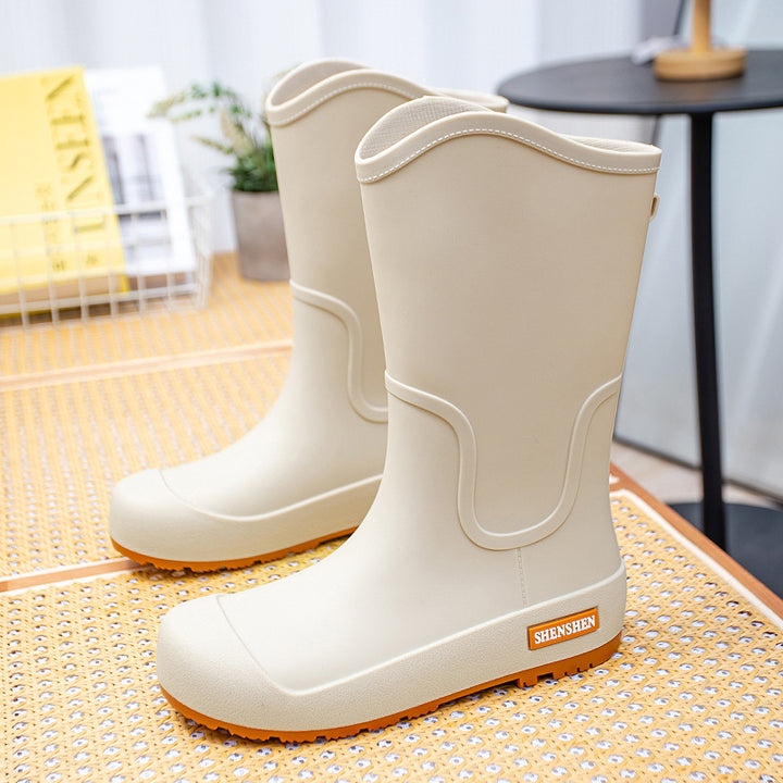 Damen Mittelhohe wasserdichte Gummistiefel mit griffiger Profillaufsohle Echoarhiv