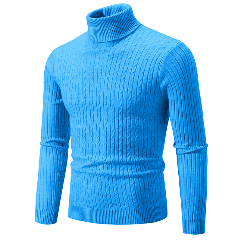 Herren Taillierter Thermo-Rollkragenpullover mit Zopf- und Rippstrickstruktur Echo Archiv