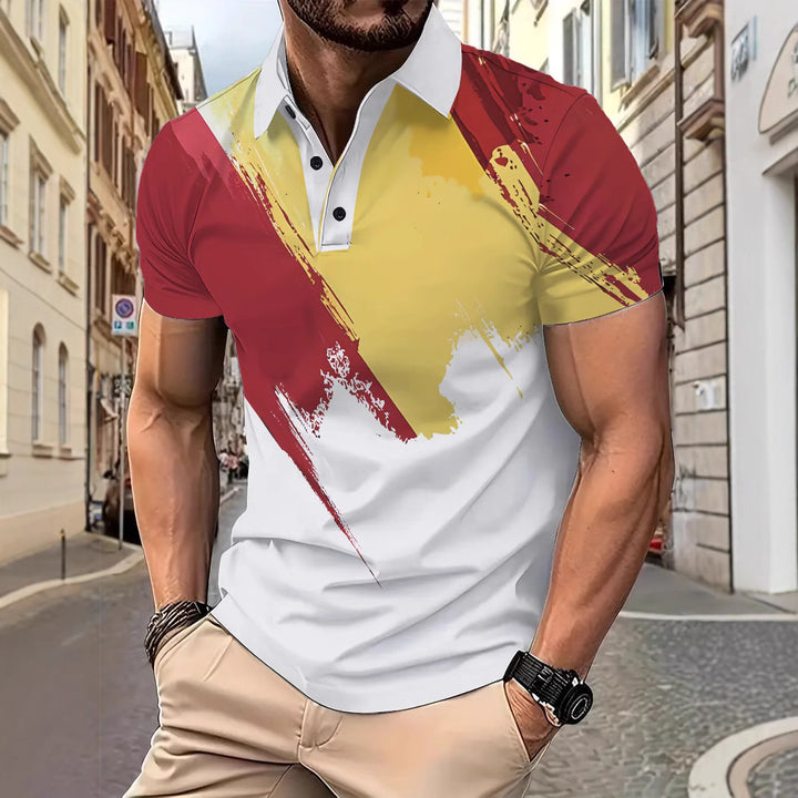 Herren Poloshirt mit modernem Farbdesign Echoarchiv