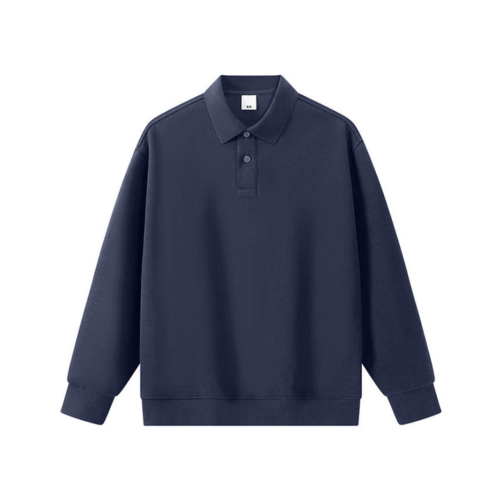 Unisex Oversize-Polo-Sweatshirt mit gerippten Bündchen und Knopfleiste Echo Archiv