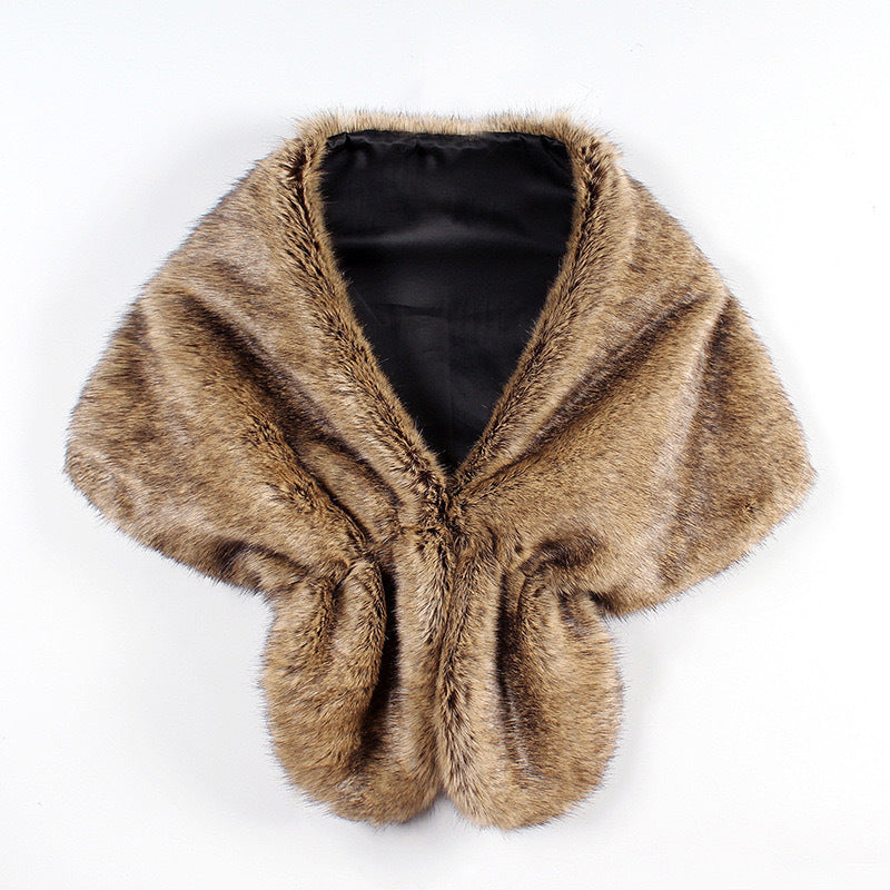 Damen elegante Kunstpelz-Schulterstola im Capelet‑Schnitt Echo Archiv
