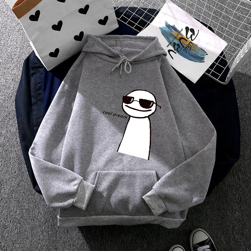Damen Kapuzenpullover mit minimalistischer Grafik, lockerer Oversize-Passform und Kängurutasche – Auréline
