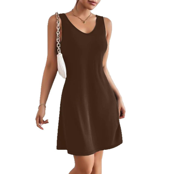 Damen lässiges A-Linien Kleid mit tiefem V-Ausschnitt und weichem Jersey-Material Echo Archiv
