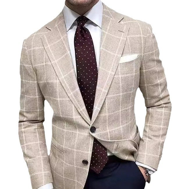 Herren eleganter Leinenblazer mit schmalem Schnitt Echoarchiv